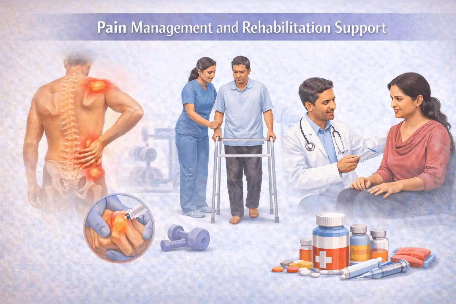 Pain management and rehabilitation support